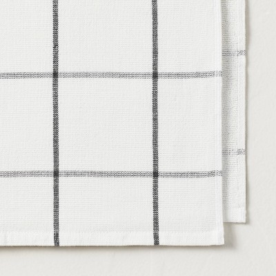 4pk Grid Lines Terry Dishcloth Set Cream/Gray - Hearth &#38; Hand&#8482; with Magnolia