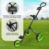 Foldable 3-Wheel Golf Push Cart for Easy Transport with Deluxe Scorecard Holder, Upper & Lower Brackets with Strap - 4 of 4