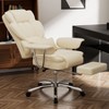 Grungis PU Leather Swivel Office Chair with Universal Wheels,Gaming Chair with Adjustable Height and Footrest,Modern Computer Chair for Office - 2 of 4