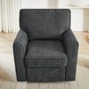 TiramisuBest Red Chenille 360 Swivel Accent Chair, Comfortable Barrel Armchair with Side Pockets for Any Room - 3 of 4
