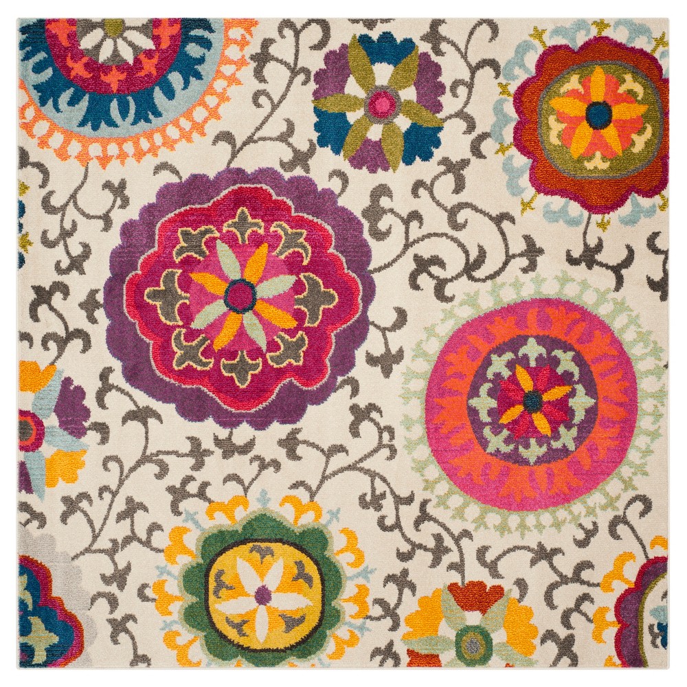 Area Rug 6'7inX6'7in Ivory - Safavieh