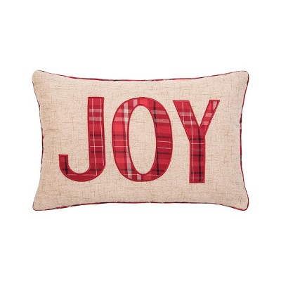 C&F Home 14" x 22" Joy Plaid Applique Pillow