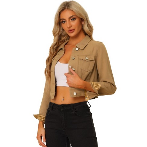 Women's Cropped Denim Trucker Jacket - Wild Fable™ : Target