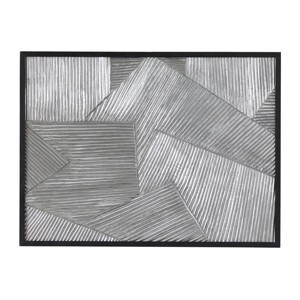 Wood Geometric Carved Radial Wall Decor with Black Frame - Olivia & May - 1 of 4
