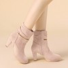 Allegra K Women's Round Toe Ankle Zip Platform High Heel Mid Calf Boots - 2 of 4