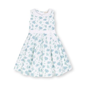 Hope & Henry Heirloom Girls' Linen Sleeveless Peter Pan Collar Tea Dress with Waist Sash, Kids - 1 of 4