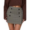 EXLURA Womens Button Bodycon Mini Skirt Sexy Night Club High Waist Elastic Y2K Fall Winter Plaid Skirts - 4 of 4