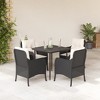 vidaXL Garden Dining Set Black Poly Rattan 4-seater Removable Covers - 2 of 4