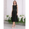 INSPIRE CHIC Women's A-Line Sleeveless Contrast Trim Wear to Work Cocktail Fit and Flare Dress - 2 of 4