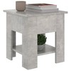 vidaXL Modern Coffee Table with Storage Shelf, Engineered Wood Construction, Easy-to-Clean, Concrete Gray, 15.7"x15.7"x16.5" - 3 of 4