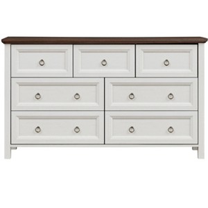 NicBex 6 Drawers Dresser Farmhouse Closet Organizers and Storage Rustic Wide Chests of Drawers for Bedroom, Living Room, Hallway - 1 of 4