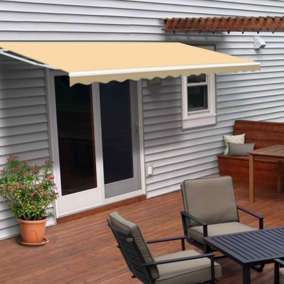 ALEKO 12 x 10 feet Retractable Motorized Home Patio Canopy Awning White Frame 12'x10'