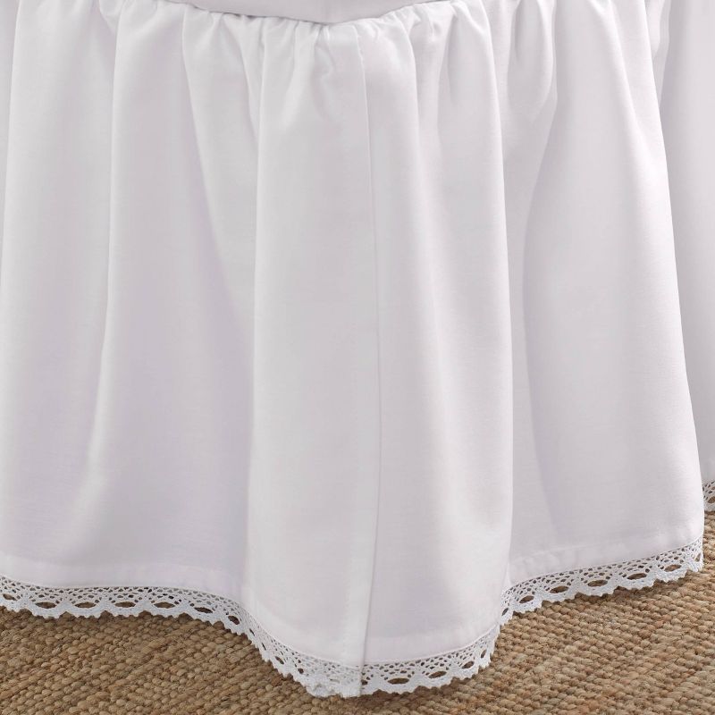 Laura Ashley Crochet Ruffle Tailored Bedskirt White, 5 of 6