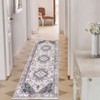 Vintage Washable Floral Printed Area Rug with Non-Slip Backing Farmhouse Oriental Distressed Low Pile Carpet - 2 of 4