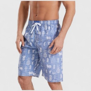 Anna-Kaci Men's Pineapple Print Swim Shorts with Adjustable Drawstring Waist and Mid-Length Fit - 1 of 4