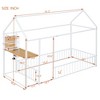 Twin Metal Bed Frame with House Design, Incl. Desk, Storage Shelves, Power Outlets, and USB Charging Ports - 4 of 4
