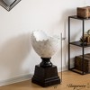 Uniquewise 28-inch Modern Sculptural Cracked Egg-Shaped Marble Inspired Planter with Black Pedestal Base Minimalist - 4 of 4