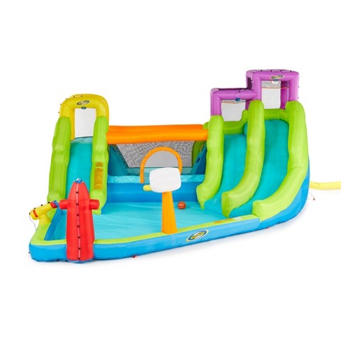 Riptide Triple Fun Inflatable Pvc Water Park With 3 Slides Obstacle Course Target