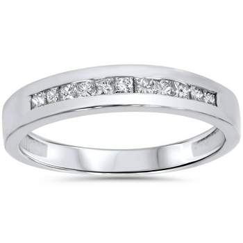 Pompeii3 3/8CT Princess Cut Diamond Wedding Channel Set Ring 14K White Gold