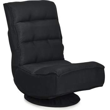Costway Gaming Chair Fabric 6-Position Folding Lazy Sofa 360 Degree Swivel Black