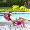 Costway 1/2 PCS Folding Beach Chair for Adult Lightweight Aluminum Camping Chair withStorage Bag Blue/Red - 2 of 4