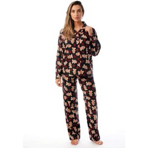 #FollowMe Printed Flannel Button-Front PJ Pant Set  Classic, Cozy Sleepwear - 1 of 3