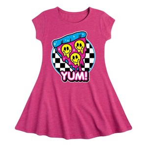 Girls' - Instant Message - Y2K Pizza Slice Fit & Flair Cap Sleeve Graphic Dress - 1 of 4