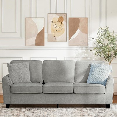 83 Inch Modern 3 Seater Sofa, Oversized Cloud Couch with Washable Detachable Covers, Comfy Chenille Upholstered Sofa for Living Room