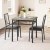 Dining Table Set for 2, Kitchen Table and Chairs for 2, Dining Room Table Set with 2 Upholstered Chairs - 2 of 4