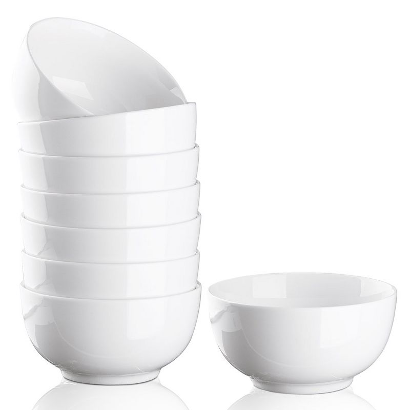 WhizMax Porcelain Bowls Set Premium White Ceramic Bowls, 1 of 8