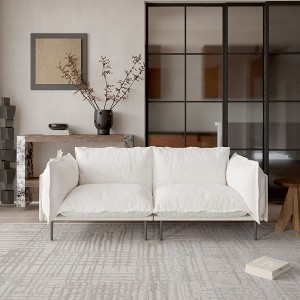 WJShome Velvet Modular Sectional Couch, 74" Modern 2-Seater Sofa with Removable Cushions For Livingroom - 1 of 4