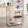 VYNXARIA 6-Tier Bar Cart, Slide Bar Serving Cart, Kitchen Retro Style Wine Cart , Rolling Drink Trolley for Living Room, Dining Room,White - 2 of 4