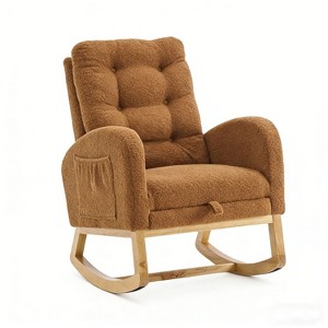 KTMBDW Nursery Rocking Chair,Upholstered Rocking Chair with Footrest ...