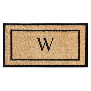 A1HC Natural Coir and Rubber Backing Monogrammed Door Mat, Anti-Shed Entry Doormat - 1 of 4