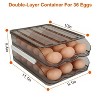 LunaLulinlk Egg Container Holder for Refrigerator Double Layer Egg Storage Box - 2 of 2