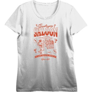 Cowboy "Gunslinger Saloon" Women's Crew Neck Short Sleeve Top - 1 of 3