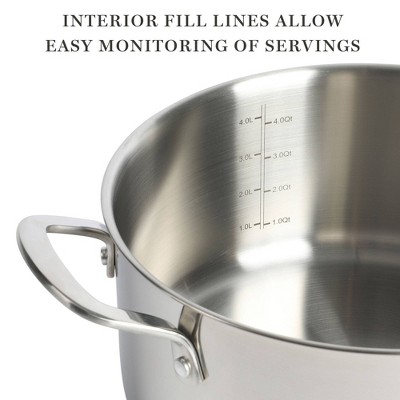 5-Quart Stainless Steel Non-Stick Dutch Oven with Glass Lid
