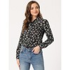 Allegra K Women's Point Collar Long Button Sleeve Button Down Floral Shirt - 2 of 4