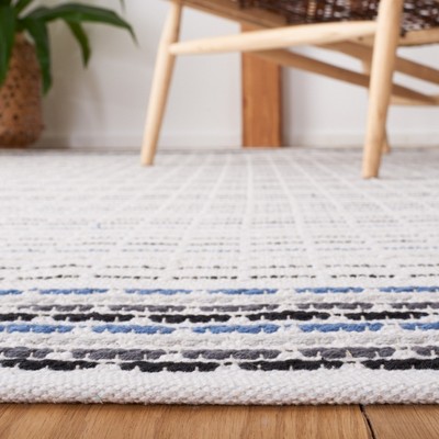 Coastal Charm Ivory Cotton Handwoven Ikat Rug - 3' x 5'