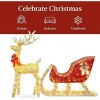 JIONJOY 4 FT Lighted Reindeer & Santa Sleigh Set – 2-Piece Christmas Decoration, Weather-Resistant Fabric, Indoor/Outdoor Yard & Garden Display - 3 of 4