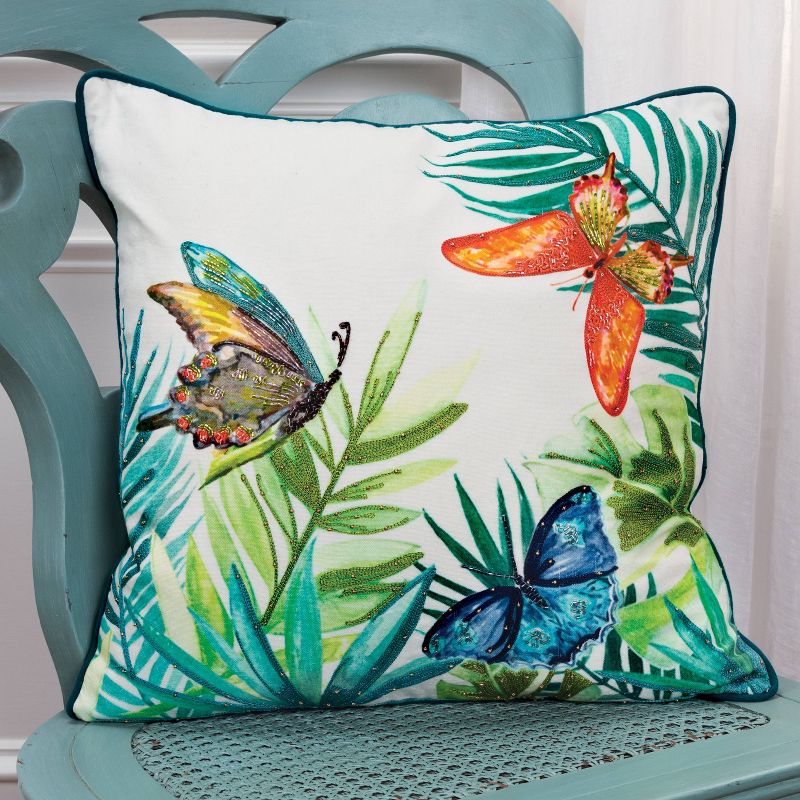 20&#34;x20&#34; Oversize Tropical Butterflies Poly Filled Square Throw Pillow - Rizzy Home, 6 of 10