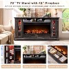 SinCiDo 80" TV Fireplace Stand, 36" Farmhouse Entertainment Center w/42" Electric Fireplace, Glass Door Cabinets & Drawers - 3 of 4