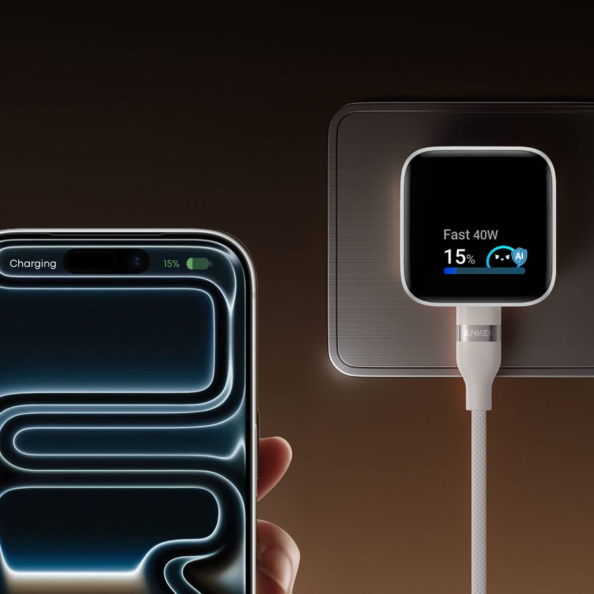 Anker 45W Digital Wall Charger with USB-C to USB-C Cable - 6 ft - White - thumbnail 7