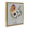Stupell Industries Rooster with Layered Floral Blossoms Floating Frame Canvas Art, Gold, 25" x 25" - 2 of 4