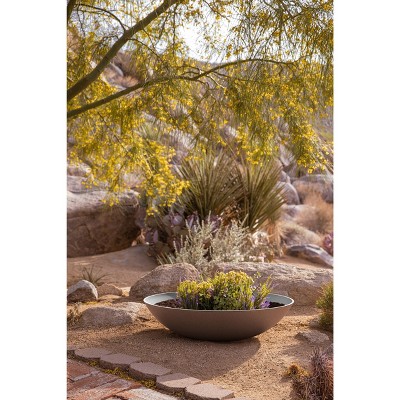 Veradek Mason Modern 32" Gray Plastic-Stone Large Round Planter