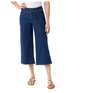 Gloria Vanderbilt Womens Tummy Sculpt Shape Effect Culottes Gaucho Jeans - 1 of 1