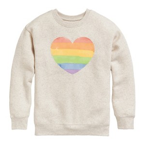Boys' - Instant Message - Rainbow Heart -Toddler Crew Fleece Sweatshirt Graphic Fleece Sweatshirt - 1 of 3