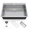 Stainless Steel Sink, 16 Gauge Durable Kitchen Sink, Kitchen Sink with Cutting Board, Sink with Bottom Net, Sink with Drain Basket - 2 of 4
