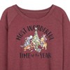 Women's - Winnie the Pooh - Christmas Most Wonderful Time of the Year Lightweight French Terry Wide Neck Long Sleeve Shirt - 2 of 4