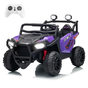 24V Electric UTV Car with Remote Control, 4-Wheeler Suspension, Soft Start, 3 Speeds, Led Lights, Bluetooth, Ride on Truck Kids 2-8 Years - 1 of 4